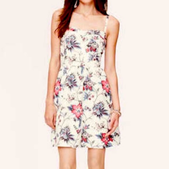 Ann Taylor Loft Linen Blend Floral Dress Size 12 NWT - Picture 1 of 11